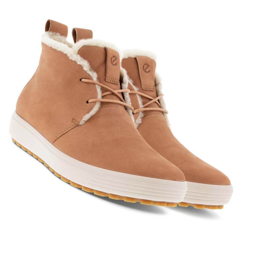 Női Ecco Soft 7 Tred Shearling Ankle Csizma Barna | HU 44XYU